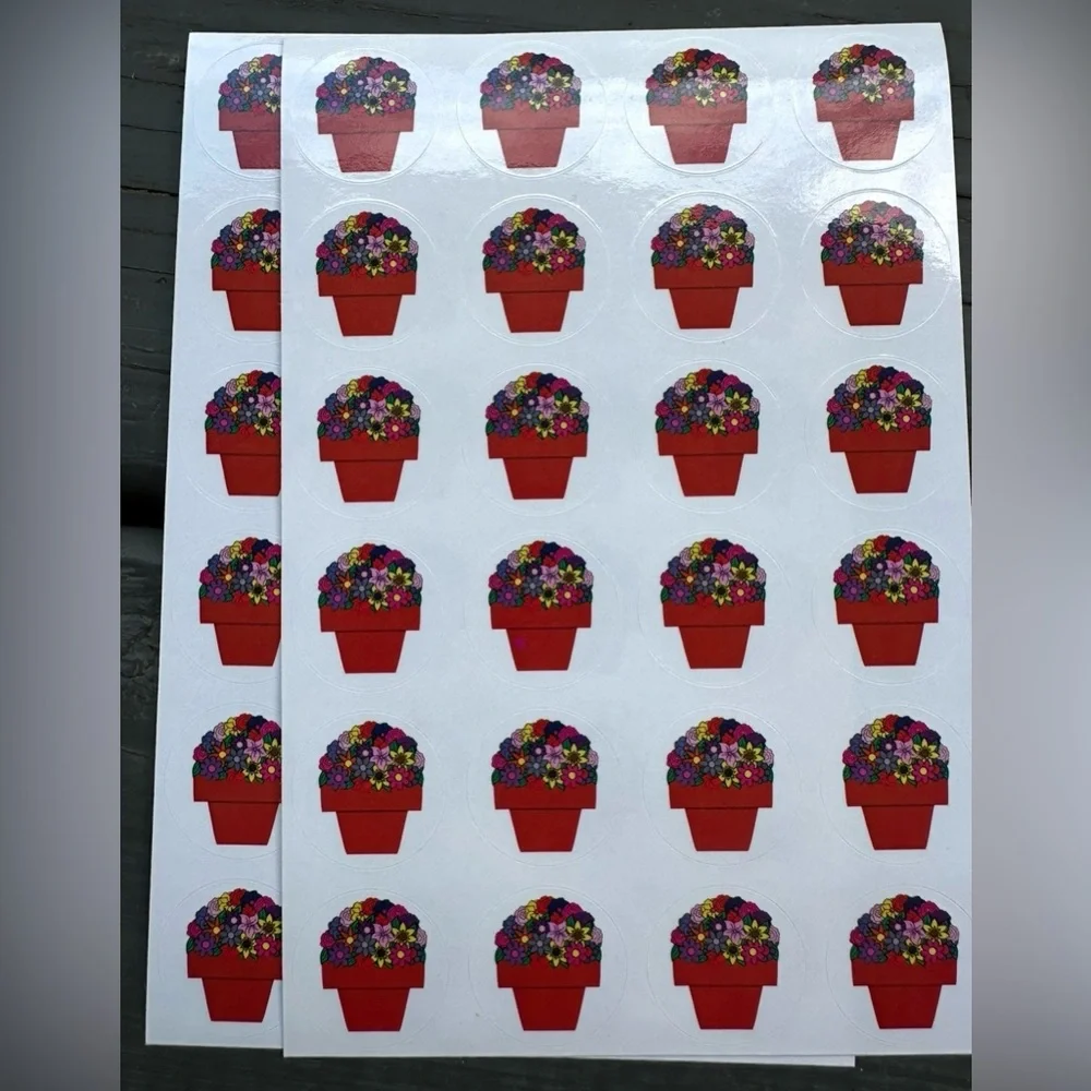 Colorful Hearts, Bunny’s, Flower Pots, and Snowman Sticker Set- New! Unused! - Picture 3 of 9